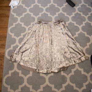 Cream skirt Knee length velvet